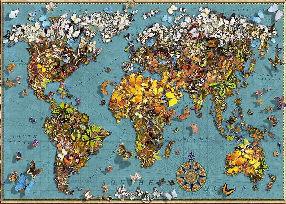 Ravensburger World of Butterflies Map Jigsaw Puzzle 500 PCS
