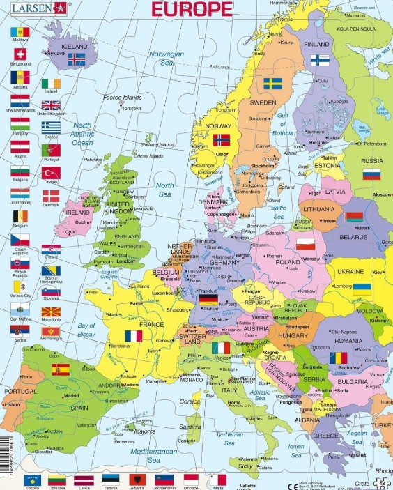 Larsen K2 Europe Political Map 48 PCS
