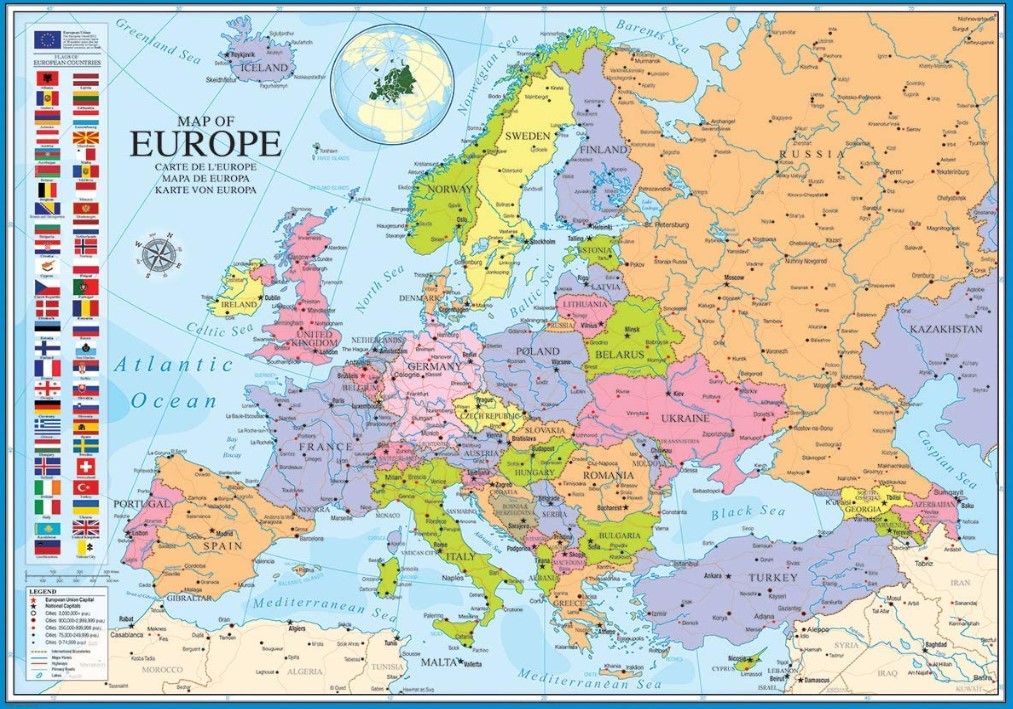 EuroGraphics Map of Europe Jigsaw Puzzle 1000 PCS