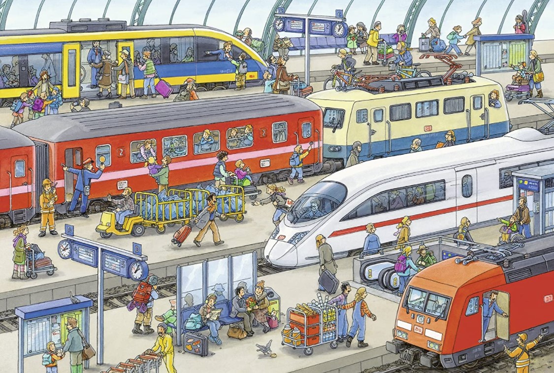 Ravensburger Busy Train Station Puzzle 2 x 24 Pieces