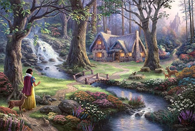 Schmidt Disney Snow White Discovers the Cottage by Thomas Kinkade 1000 PCS