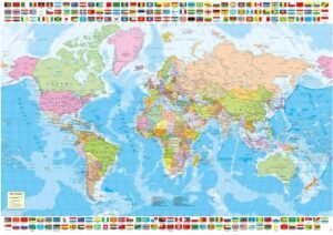Educa Borras Map of The World with Flags Jigsaw Puzzle 1500 PCS