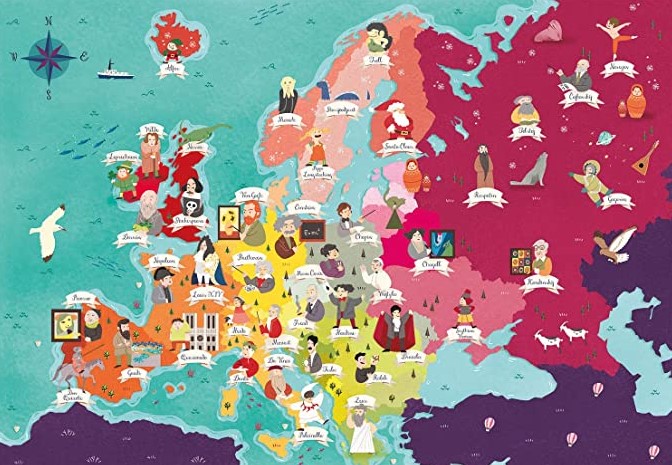 Clementoni Exploring Maps Puzzle - People in Europe 250 PCS