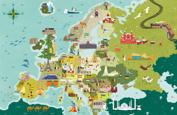 Clementoni Exploring Maps Puzzle - Places in Europe 250 PCS