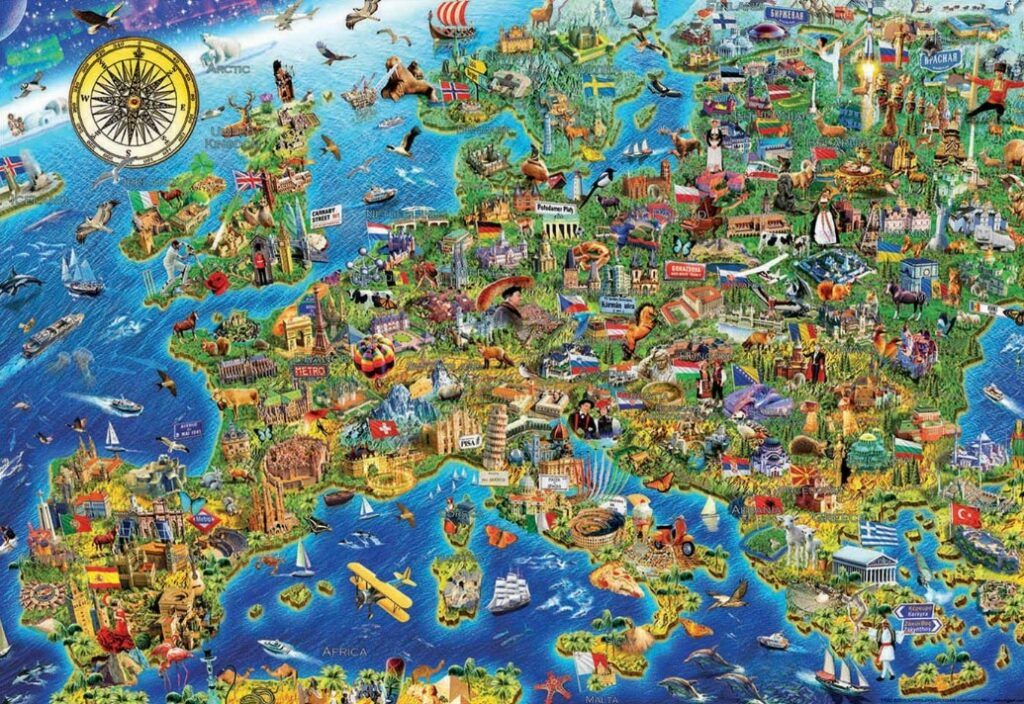 Educa Borras Crazy Europe Map Puzzle 500 PCS