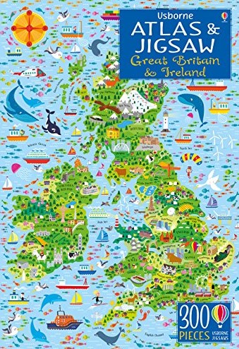 Usborne Atlas and Jigsaw Great Britain and Ireland 300 PCS