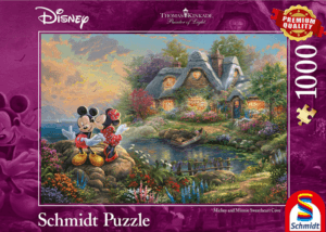 Schmidt Disney Mickey and Minnie Sweetheart Cove by Kinkade Studios 1000 PCS